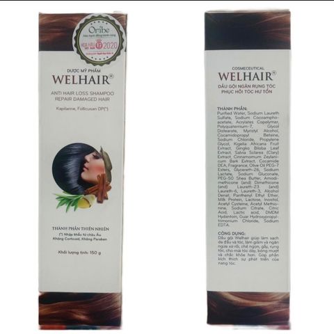 Dầu gội ngăn rụng tóc, phục hồi hư tổn Welhair - 150gram