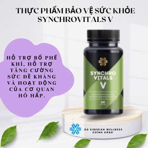 Thực phẩm Siberian Wellness Synchrovitals V, Hỗ trợ tăng cường sức đề kháng của cơ quan hô hấp, 60v