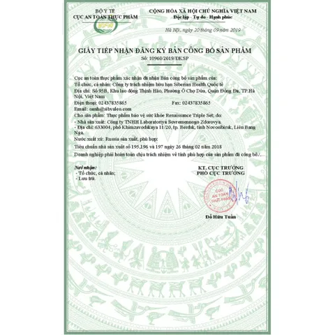 Siberian Health Renaissance - Bộ 3 Thải Độc Thanh Lọc Cơ Thể