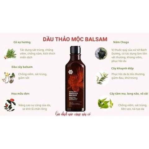 [combo 2] Dầu Balsam Thảo Dược Siberian Massage 250ml, Dưỡng da, thư giãn cơ thể, 100% từ thiên nhiên