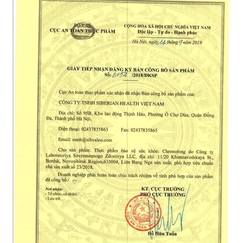 Thực phẩm SIBERIAN Chronolong, Hỗ trợ ngăn ngừa lão hóa, giữ gìn sức khỏe và vẻ đẹp cho phụ nữ.