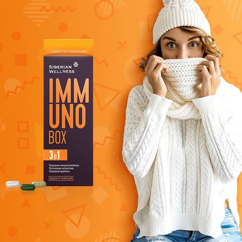 Thực phẩm Siberian Wellness Immuno Box, Hỗ trợ tăng cường sức đề kháng khỏe mạnh, Hộp 30 túi