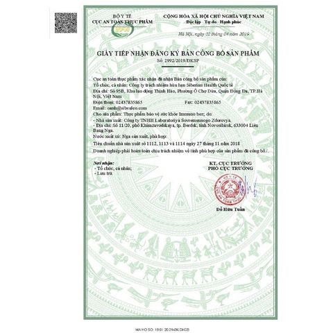 Thực phẩm Siberian Wellness Immuno Box, Hỗ trợ tăng cường sức đề kháng khỏe mạnh, Hộp 30 túi