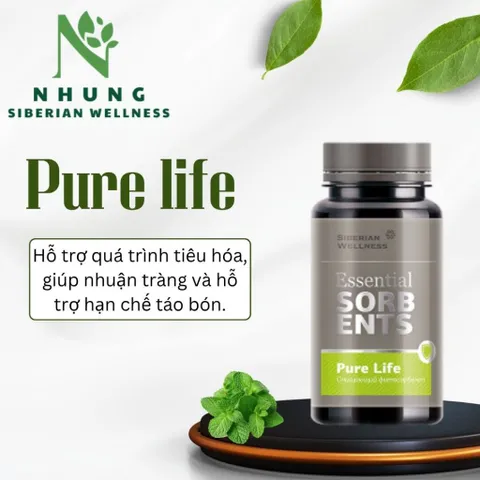 Thực phẩm Siberian Wellness Pure Life, hỗ trợ tiêu hóa, nhuận tràng, ngăn ngừa táo bón, chai 80g