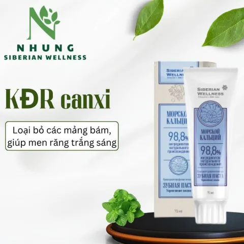Kem đánh răng thảo dược Siberian Wellness Canxi, hỗ trợ răng chắc khỏe, ngăn ngừa sâu răng hiệu quả