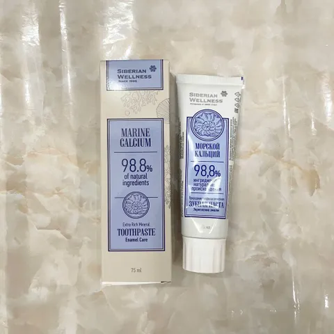 Kem đánh răng thảo dược Siberian Wellness Canxi, hỗ trợ răng chắc khỏe, ngăn ngừa sâu răng hiệu quả