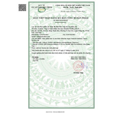[ Siêu não Stress relive - Siberian ] Thực phẩm bảo vệ sức khỏe Siberian Super Natural Nutrition. Stress Re.live