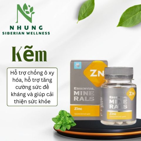 Thực phẩm Siberian Wellness Kẽm Zinc (Zn), cung cấp kẽm và khoáng chất, hỗ trợ tăng cường miễn dịch