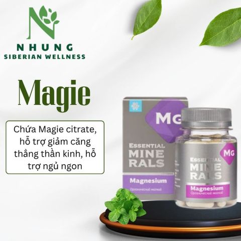 Thực phẩm Siberian Wellness Magnesium, bổ sung Magie , hỗ trợ cải thiện giấc ngủ. hộp 30 viên