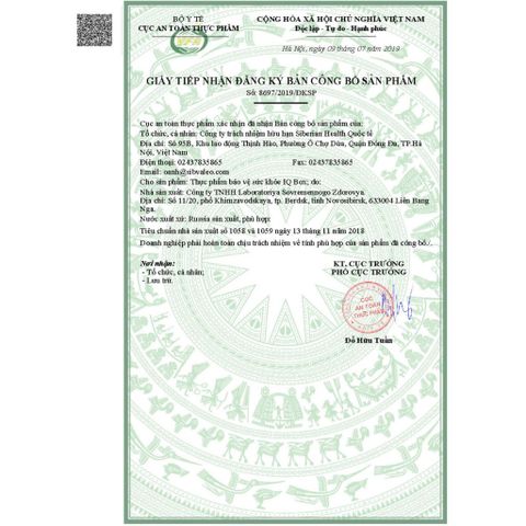 Thực phẩm Siberian Wellness IQ Box, hỗ trợ tăng cường tuần hoàn não, hỗ trợ cải thiện trí nhớ