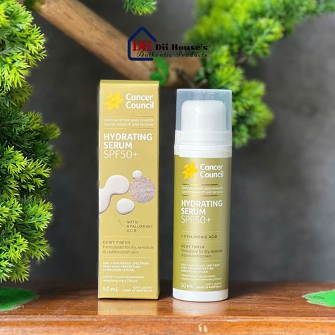 [Nhập khẩu] Serum chống nắng Cancer Council Hydrating Serum SPF 50+ Dewy Finish 50ml.