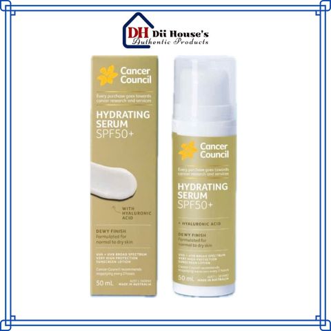 [Nhập khẩu] Serum chống nắng Cancer Council Hydrating Serum SPF 50+ Dewy Finish 50ml.