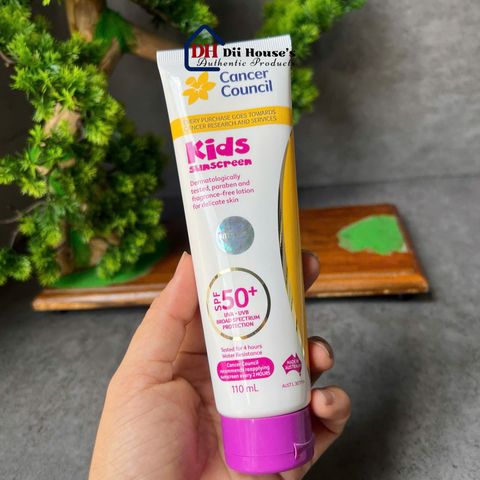 [Nhập khẩu] Kem chống nắng trẻ em Cancer Council Kids Sunscreen SPF 50+/PA ++++ 110ml.