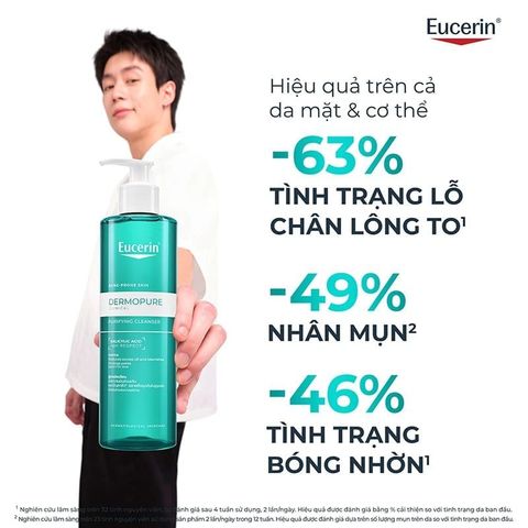 Gel Rửa Mặt Eucerin Cho Da Nhờn Mụn 200ml Dermopure Clinical Purifying Cleanser
