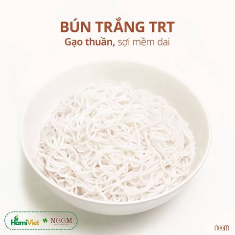 Bún trắng Noom được canh tác hữu cơ với giống gạo thuần chủng, không chất bảo quản, phụ gia