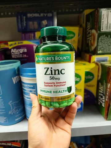Viên uống bổ sung kẽm Nature’s Bounty Zinc 50mg 400 Tablets
