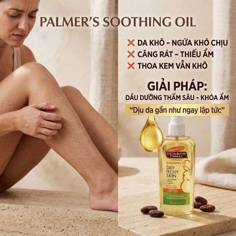Dầu dưỡng da Palmer's Cocoa Butter Formula Soothing Oil cho da khô ngứa 150ml