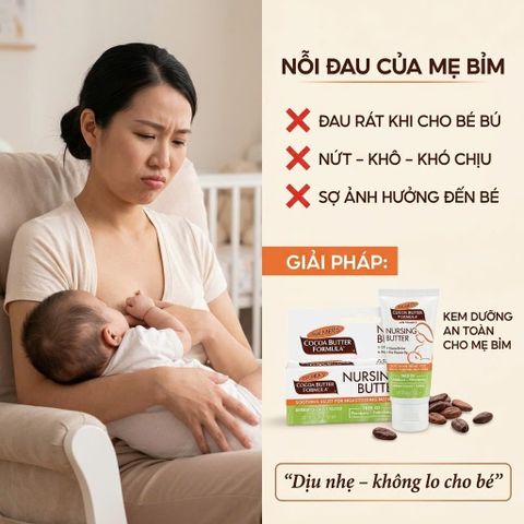 Kem dưỡng núm ti Palmer's Cocoa Butter Formula Nursing Butter cho mẹ cho con bú 30g