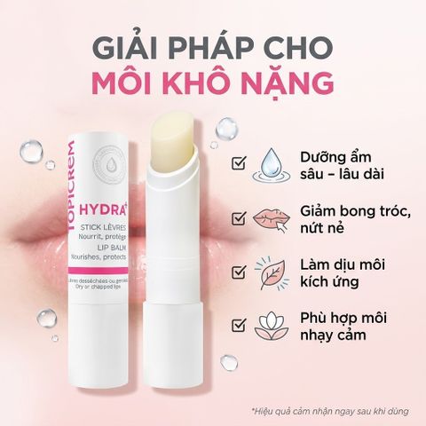 Topicrem Ultra Hydratant Stick Lèvres Son Dưỡng Môi Dưỡng Ẩm Phục Hồi Môi Khô Nứt Nẻ 4g