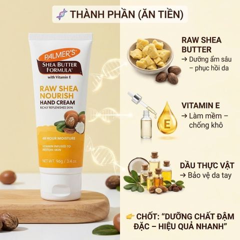 Kem dưỡng da tay Palmer's Shea Butter Formula Raw Shea Nourish Hand Cream