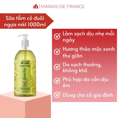 Sữa Tắm MKL Green Nature Verveine Bio De Provence 1000ml - Gel Douche Cỏ Roi Ngựa Hương Thảo Mộc