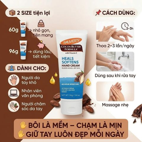 Kem dưỡng da tay Palmer's Cocoa Butter Formula Heals Softens Hand Cream