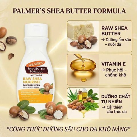 Sữa dưỡng thể Palmer's Shea Butter Formula Raw Shea Nourish Daily Body Lotion 250ml