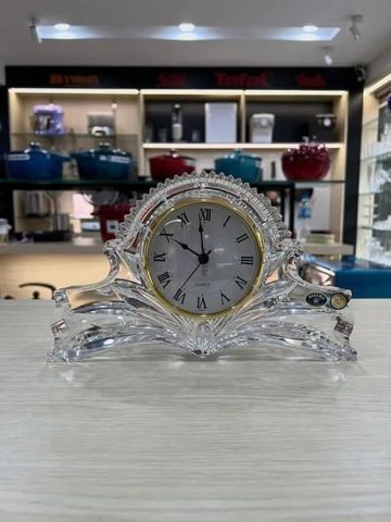 Đồng hồ pha lê cao cấp để bàn Bohemia (cao 16cm x ngang 27cm) - SX tại Séc