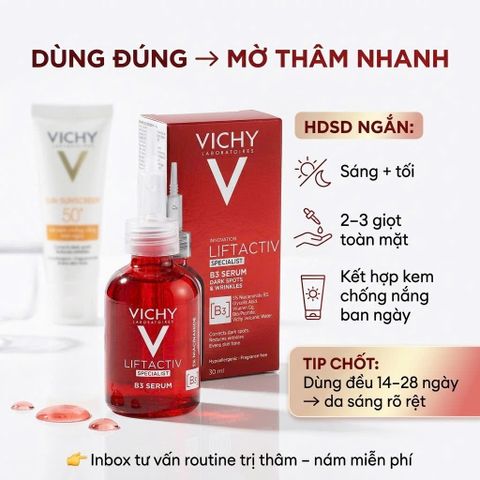 Tinh Chất Giảm Thâm Nám & Đốm Nâu Vichy Liftactiv B3 Serum 30ml - Sáng Da ,Ngăn lão hóa da (date 7/27)