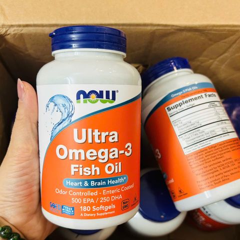 Dầu cá Ultra Omega-3 Fish Oil Now Foods USA 180 viên
