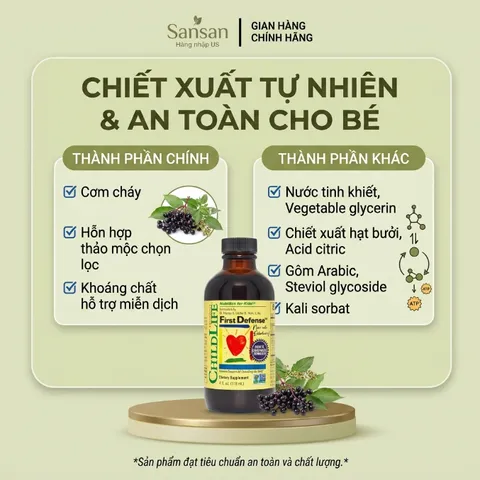 TPBVSK Siro ChildLife Essentials First Defense tăng đề kháng 118ml - Nội địa Mỹ