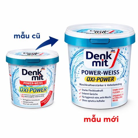 Bột Tẩy Trắng Quần Áo Denkmit Oxi Power - Giải Pháp Tẩy Vết Bẩn và Khử Mùi Hiệu Quả, Hộp 750gr Đức