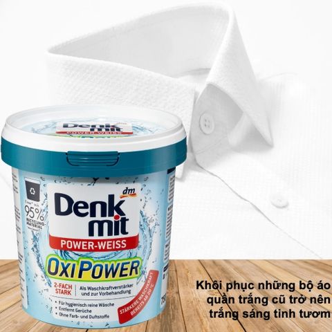 Bột Tẩy Trắng Quần Áo Denkmit Oxi Power - Giải Pháp Tẩy Vết Bẩn và Khử Mùi Hiệu Quả, Hộp 750gr Đức