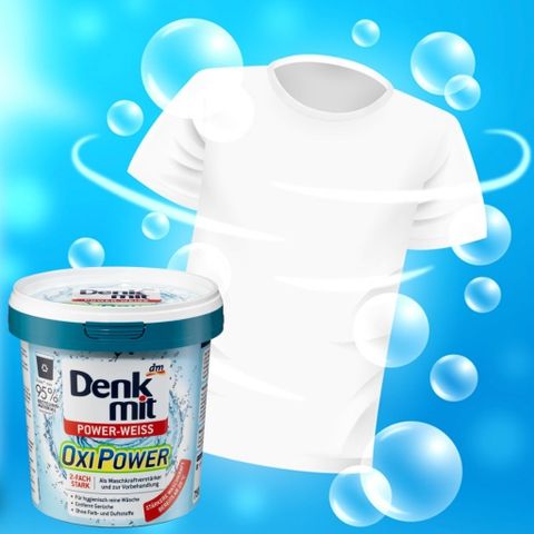 Bột Tẩy Trắng Quần Áo Denkmit Oxi Power - Giải Pháp Tẩy Vết Bẩn và Khử Mùi Hiệu Quả, Hộp 750gr Đức