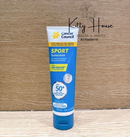 [Nhập khẩu chính ngạch] Kem chống nắng Cancer Council Sport Sunscreen Dry Touch & Sweat SPF 50+ tuýp 110ml