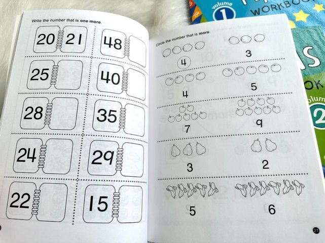 Preschool Math - Bộ 3 quyển Toán sing cho bé 2-6 tuổi in đen trắng
