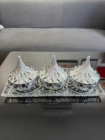 Set 3 thố mứt cao cấp Irris Hershey Kiss phủ bạc
