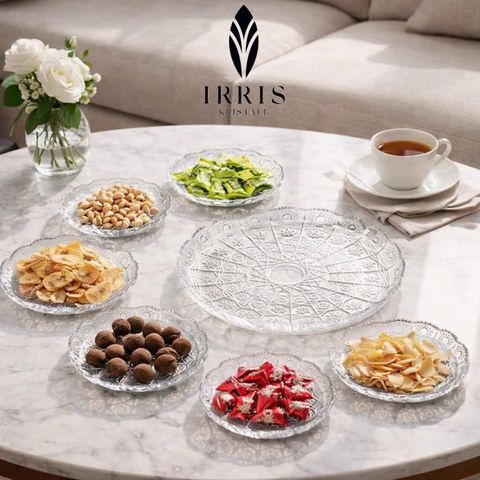 Set 7 đĩa họa tiết mài handmade Irris DE