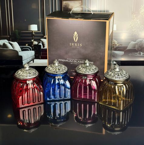 Set 4 hũ đựng mứt - bánh kẹo IRRIS J-01