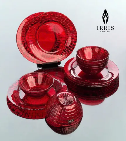 Set 12 món thuỷ tinh pha lê màu cao cấp IRRIS DE