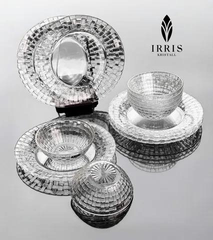 Set 12 món thuỷ tinh pha lê màu cao cấp IRRIS DE