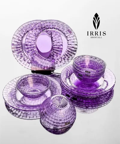Set 12 món thuỷ tinh pha lê màu cao cấp IRRIS DE