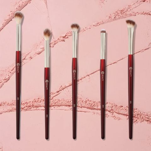 (Bộ 5 Cây) Bộ Cọ Trang Điểm BK Beauty Glam Eye Bundle Màu Đỏ 5 Cây Màu Đỏ Chính Hãng