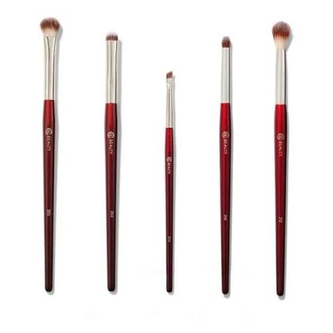 (Bộ 5 Cây) Bộ Cọ Trang Điểm BK Beauty Glam Eye Bundle Màu Đỏ 5 Cây Màu Đỏ Chính Hãng