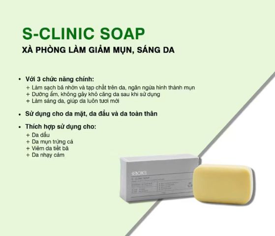 Xà phòng làm giảm mụn, sáng da Reboncel S-Clinic Soap 100G