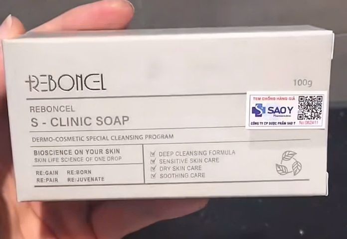 Xà phòng làm giảm mụn, sáng da Reboncel S-Clinic Soap 100G
