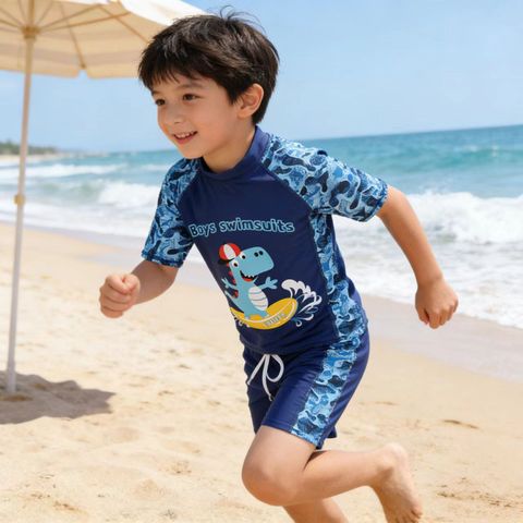 Bộ đồ bơi rời đùi khủng long cho bé vải thun lạnh co giãn