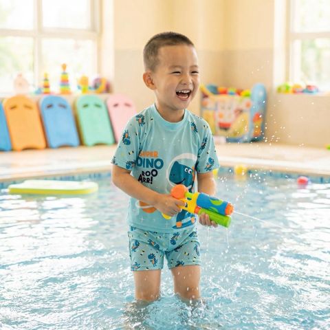 Bộ đồ bơi rời đùi khủng long cho bé vải thun lạnh co giãn