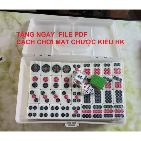 mạt chược size lớn 40mm + thước 1 bộ (4 cây)