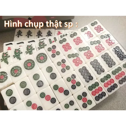 BỘ MẠT CHƯỢC  BẠCH NGỌC / XANH LÁ  size Trung - 30MM 144 QUÂN
